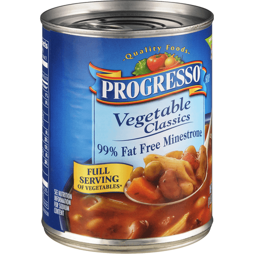 slide 1 of 1, Progresso Vegetable Classics Soup, 99% Fat Free Minestrone, 19 oz