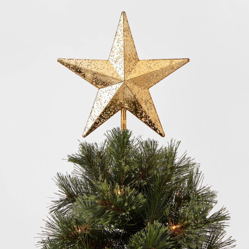 slide 2 of 2, 10in Lit Mercury Star Christmas Tree Topper Gold - Wondershop, 1 ct