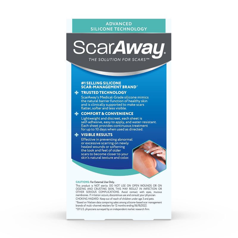 slide 3 of 6, ScarAway Clear Silicone Scar Sheets - 6ct, 6 ct