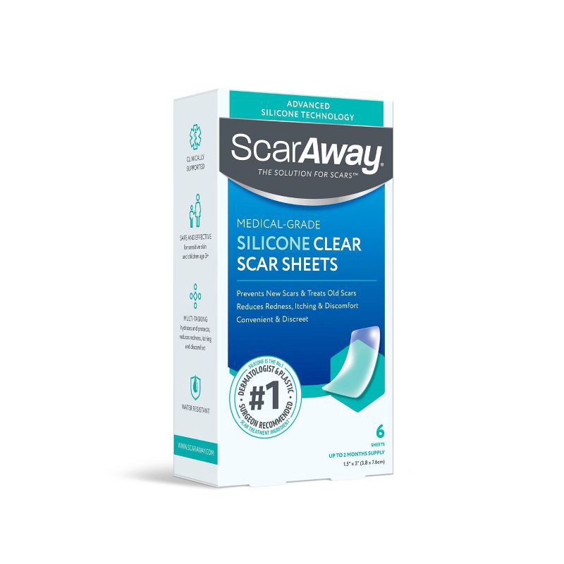 slide 6 of 6, ScarAway Clear Silicone Scar Sheets - 6ct, 6 ct