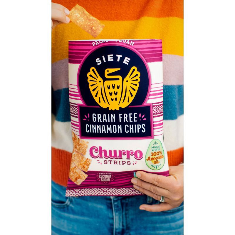 slide 4 of 6, Siete Grain Free Cinnamon Chips Churro Strips – 5oz, 5 oz