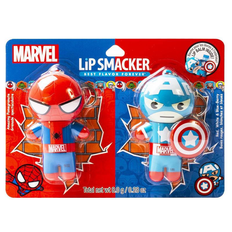 slide 4 of 6, Lip Smacker Marvel Hero Lip Balm – Spider-Man /Captain America – 2pk, 2 ct