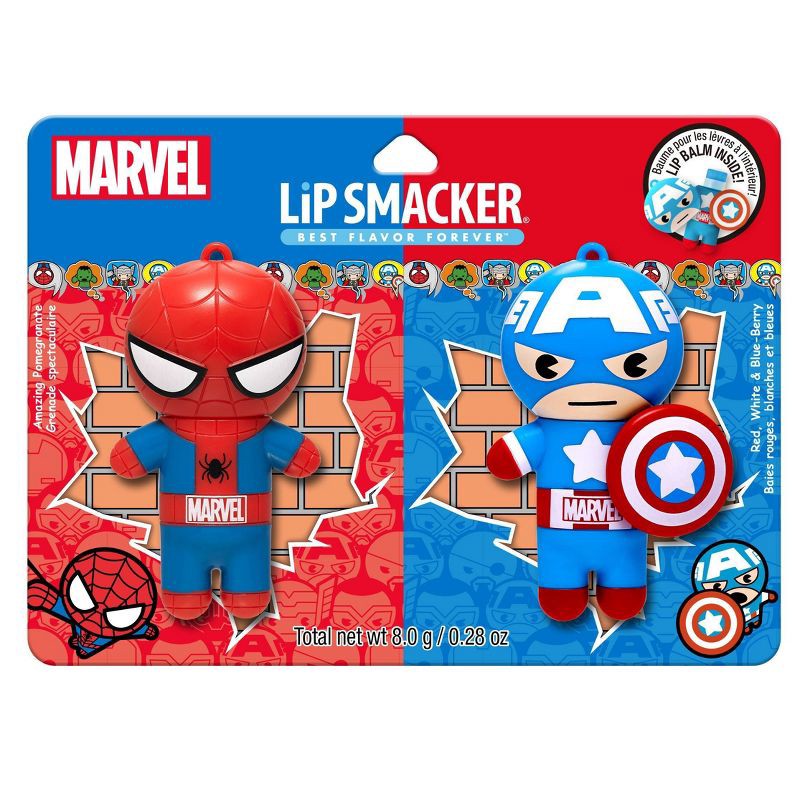 slide 6 of 6, Lip Smacker Marvel Hero Lip Balm – Spider-Man /Captain America – 2pk, 2 ct