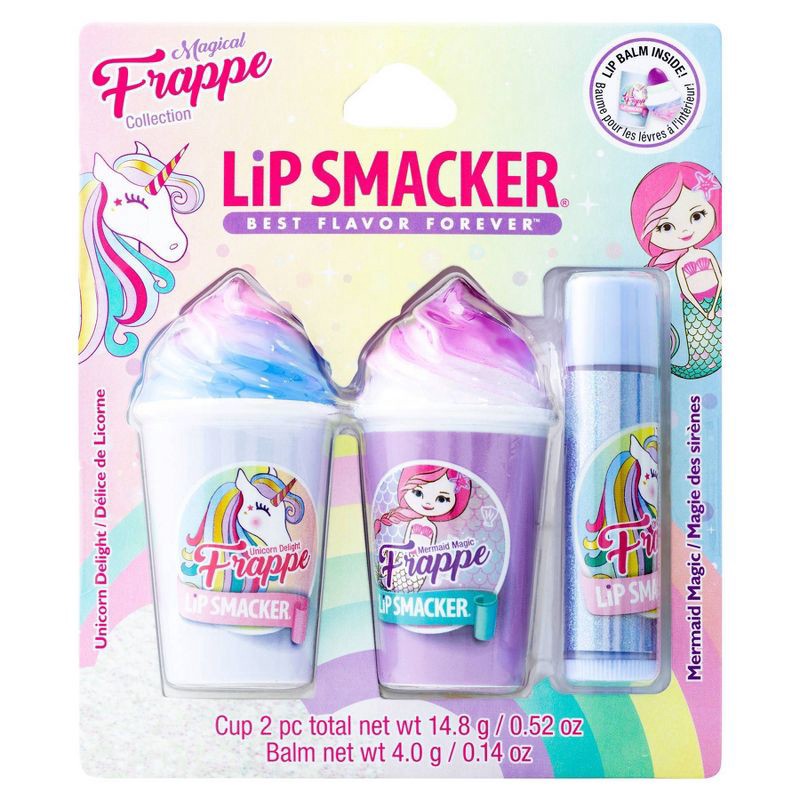 slide 2 of 6, Lip Smacker Beverage Frappe Cup + Lip Balm - Unicorn/Mermaid - 3pk, 3 ct