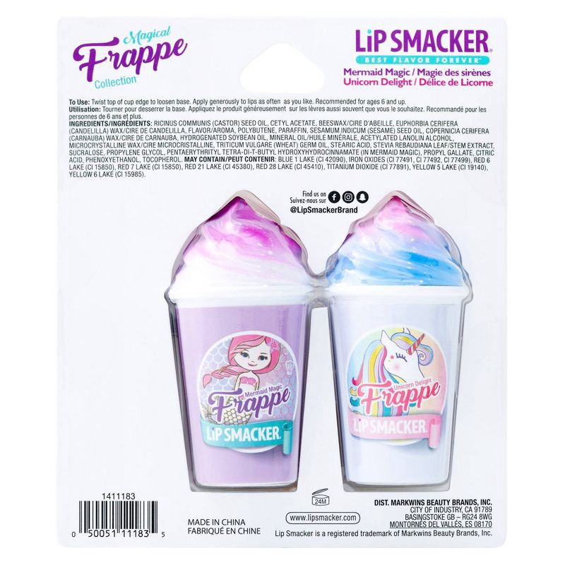 slide 3 of 6, Lip Smacker Beverage Frappe Cup + Lip Balm - Unicorn/Mermaid - 3pk, 3 ct