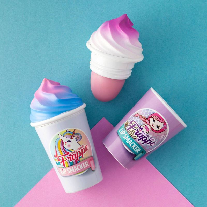 slide 4 of 6, Lip Smacker Beverage Frappe Cup + Lip Balm - Unicorn/Mermaid - 3pk, 3 ct