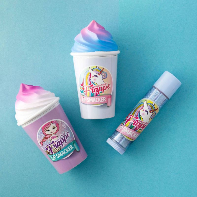 slide 6 of 6, Lip Smacker Beverage Frappe Cup + Lip Balm - Unicorn/Mermaid - 3pk, 3 ct