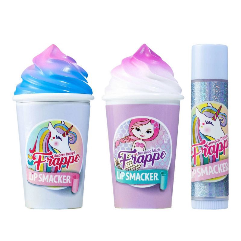 slide 1 of 6, Lip Smacker Beverage Frappe Cup + Lip Balm - Unicorn/Mermaid - 3pk, 3 ct