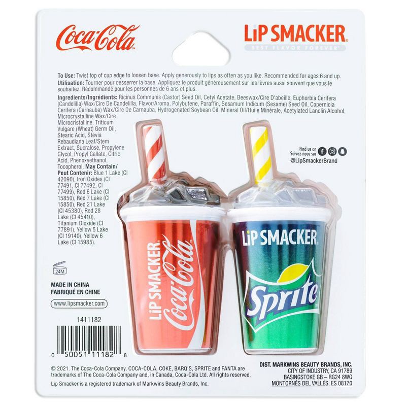 slide 7 of 7, Lip Smacker Beverage Cup Lip Balm – Sprite/Coke – 3pk, 3 ct