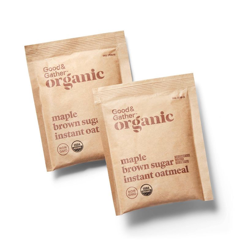 slide 3 of 3, Organic Maple Brown Sugar Instant Oatmeal Packets - 11.28oz/8ct - Good & Gather™, 11.28 oz, 8 ct