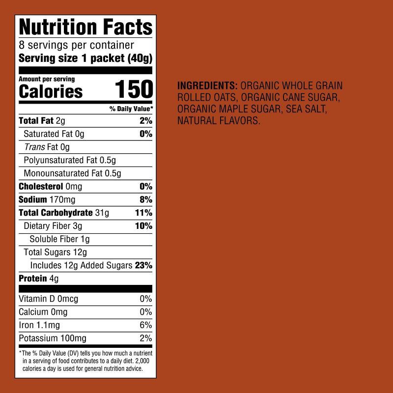 slide 4 of 4, Organic Maple Brown Sugar Instant Oatmeal Packets - 11.28oz/8ct - Good & Gather™, 11.28 oz, 8 ct