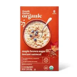Organic Maple Brown Sugar Instant Oatmeal Packets - 11.28oz/8ct - Good & Gather™