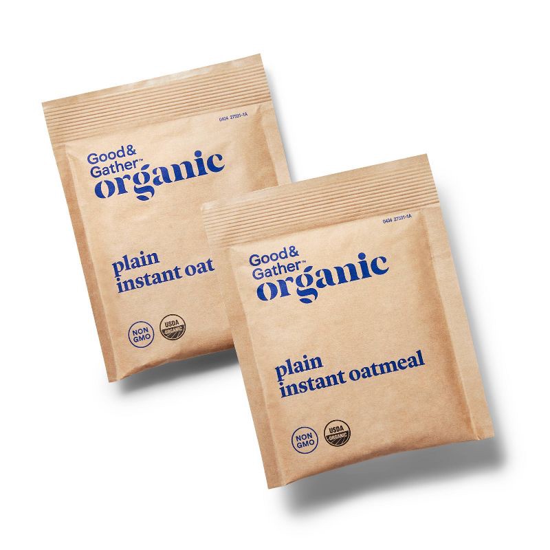slide 2 of 4, Organic Plain Instant Oatmeal Packet - 7.9oz/8ct - Good & Gather™, 8 ct; 7.9 oz