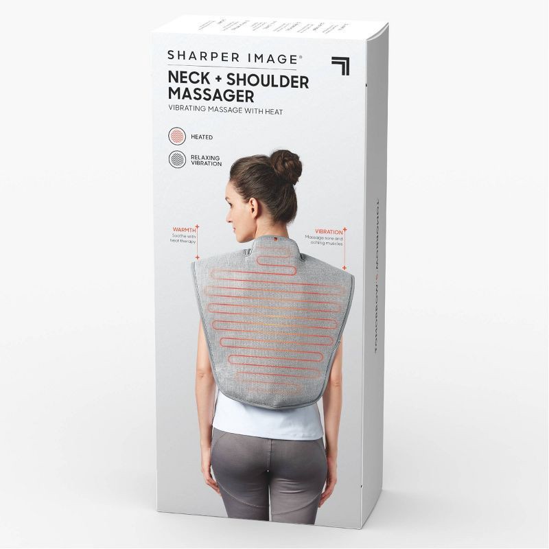 slide 7 of 7, Sharper Image Heated Neck And Shoulder Massager Wrap: Electric Polyester Massage Body Wrap, 1 ct