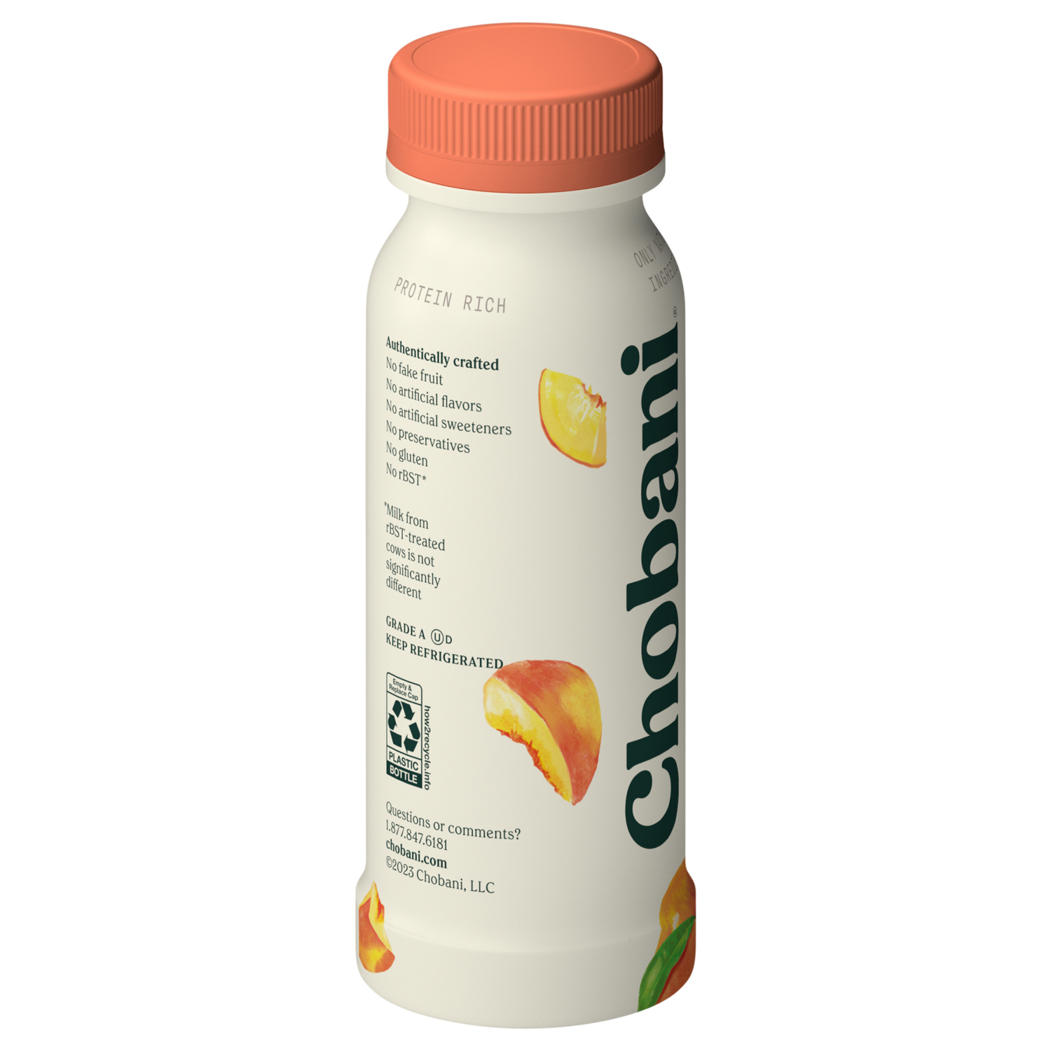 slide 7 of 7, Chobani Low-Fat Peach Greek Yogurt Drink 7 fl oz, 7 fl oz