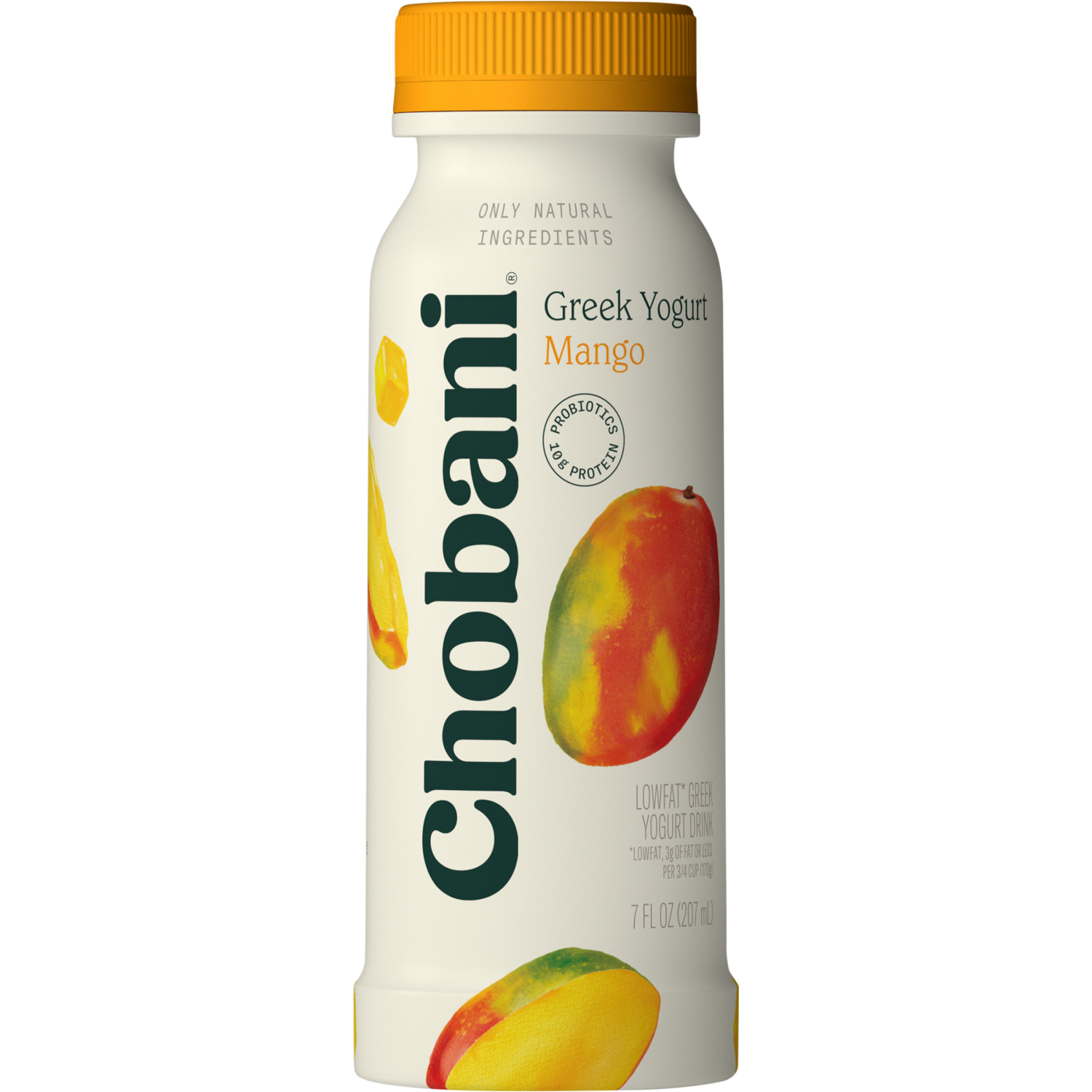 slide 5 of 7, Chobani Yogurt Drink, Greek, Low-Fat, Mango, 7 oz