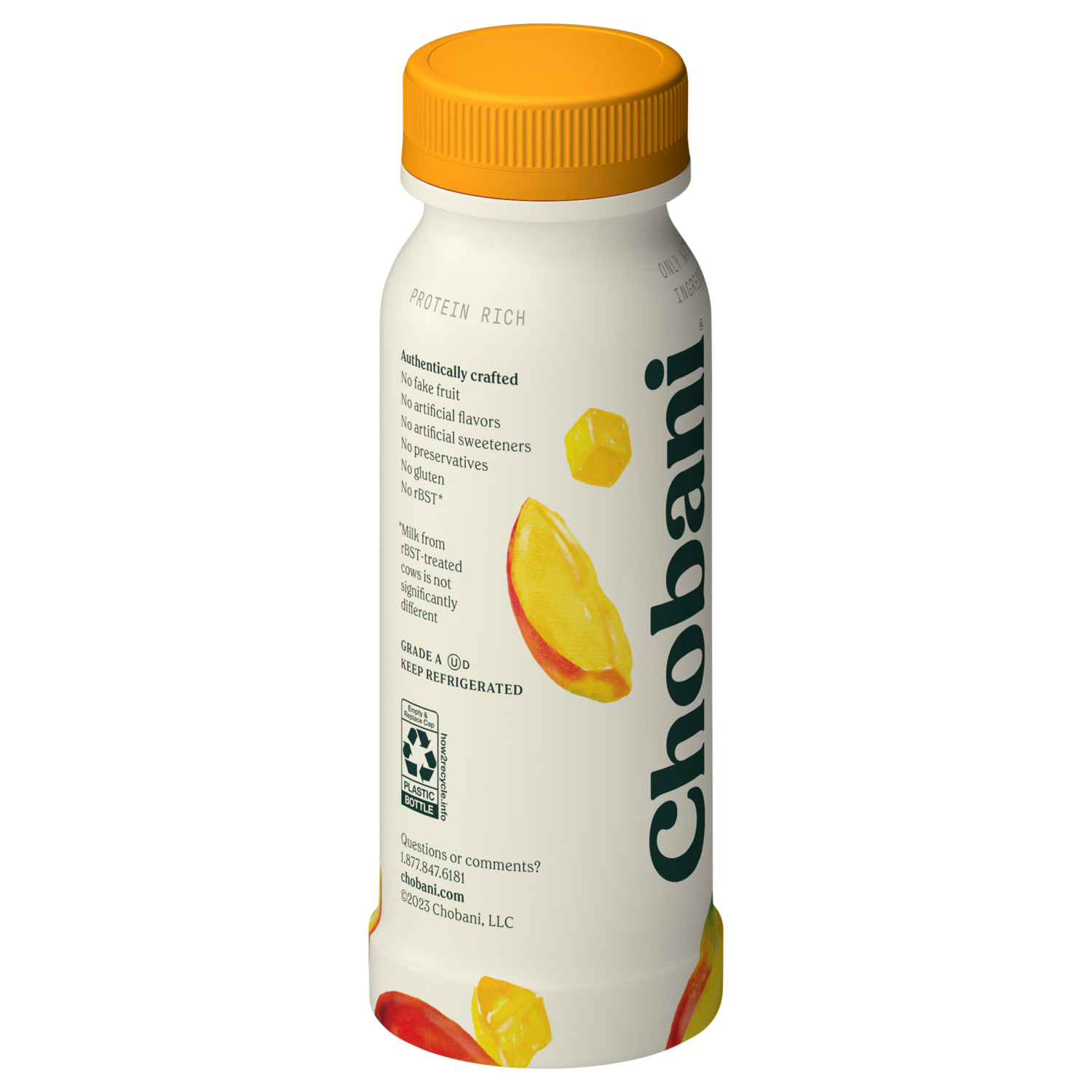 slide 7 of 7, Chobani Yogurt Drink, Greek, Low-Fat, Mango, 7 oz