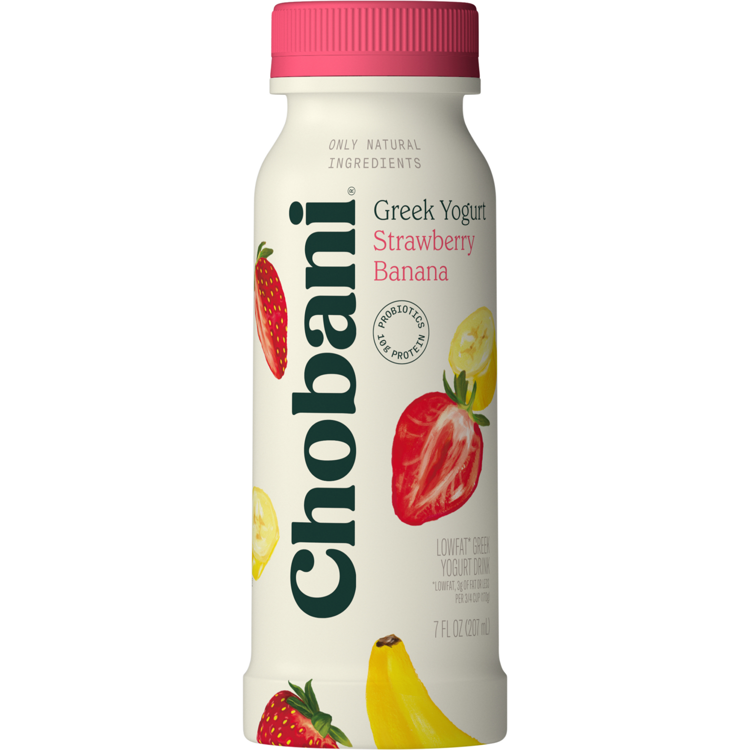 slide 5 of 7, Chobani Low-Fat Strawberry Banana Greek Yogurt Drink 7 fl oz, 7 fl oz