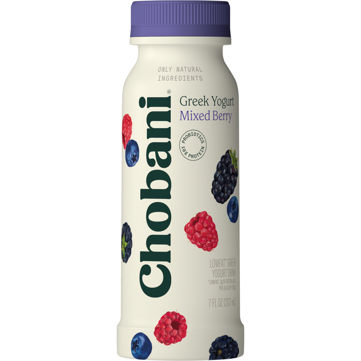 slide 5 of 7, Chobani Low-Fat Mixed Berry Greek Yogurt Drink 7 fl oz, 7 fl oz