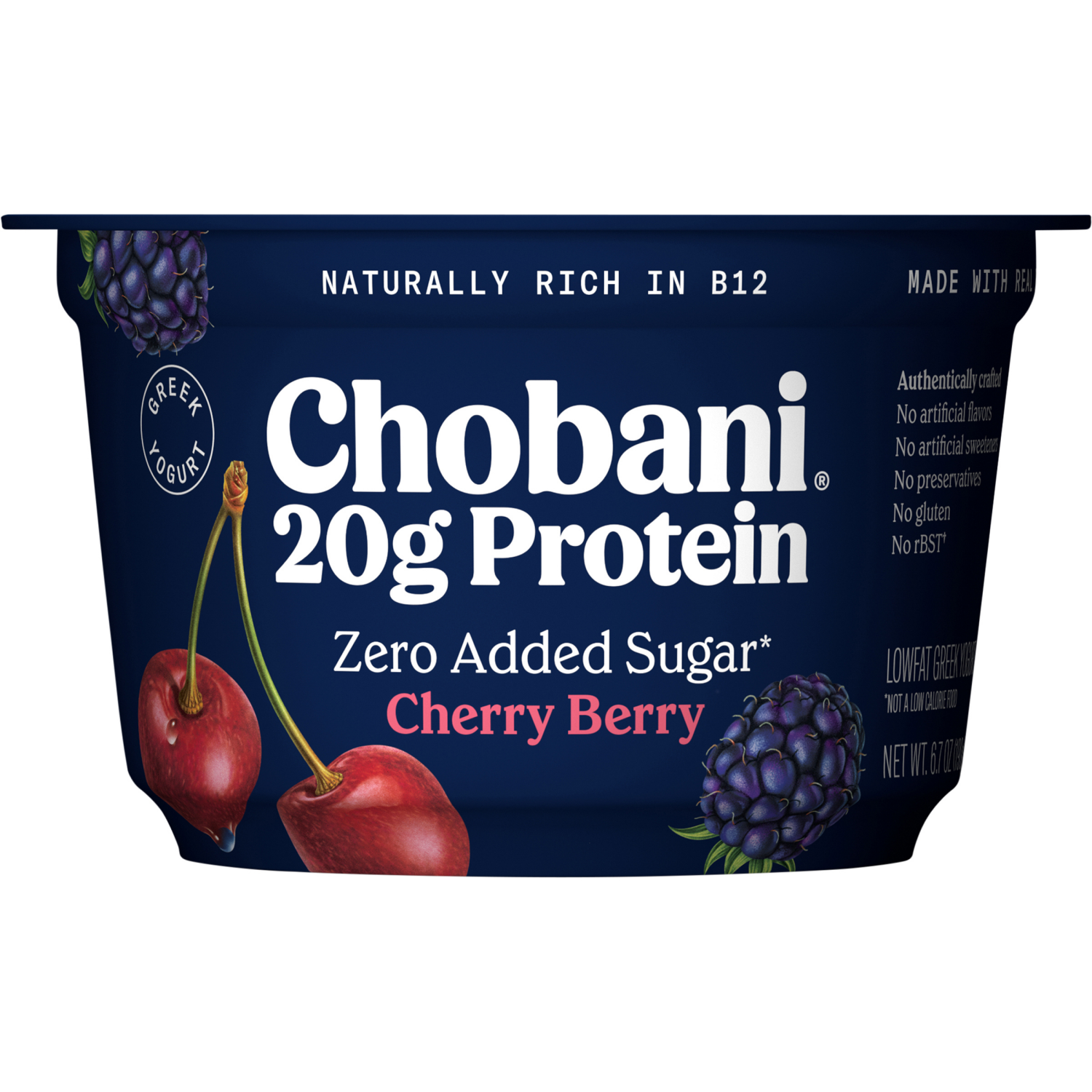 slide 3 of 5, Chobani 20G Protein Greek Lowfat Cherry Berry Yogurt 6.7 Oz, 6.7 oz