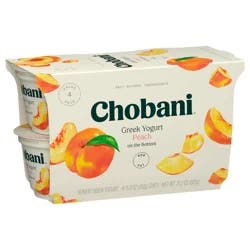 Chobani Non-Fat Peach on the Bottom Greek Yogurt 5.3oz 4ct