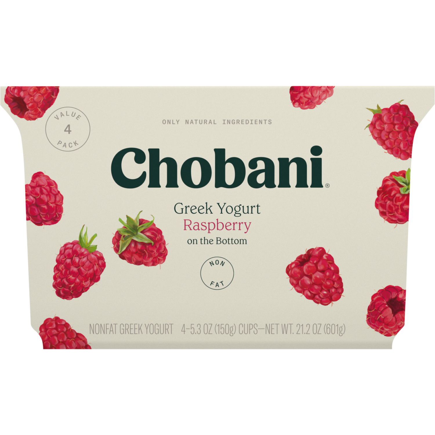 slide 3 of 5, Chobani Non-Fat Raspberry on the Bottom Greek Yogurt 5.3oz 4ct, 4 ct