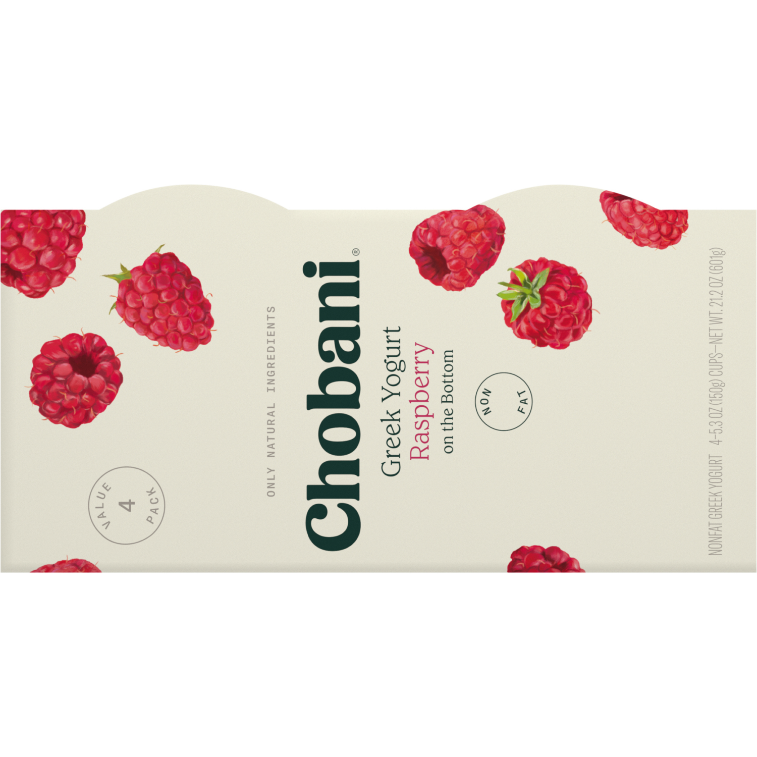 slide 4 of 5, Chobani Non-Fat Raspberry on the Bottom Greek Yogurt 5.3oz 4ct, 4 ct