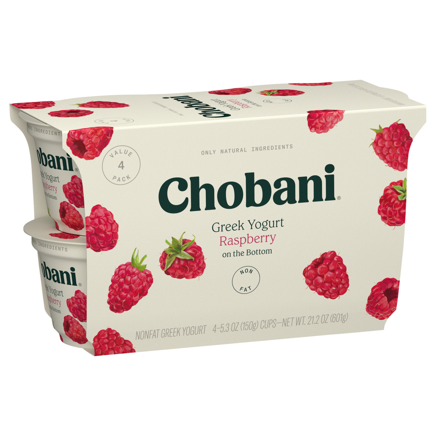 slide 5 of 5, Chobani Non-Fat Raspberry on the Bottom Greek Yogurt 5.3oz 4ct, 4 ct