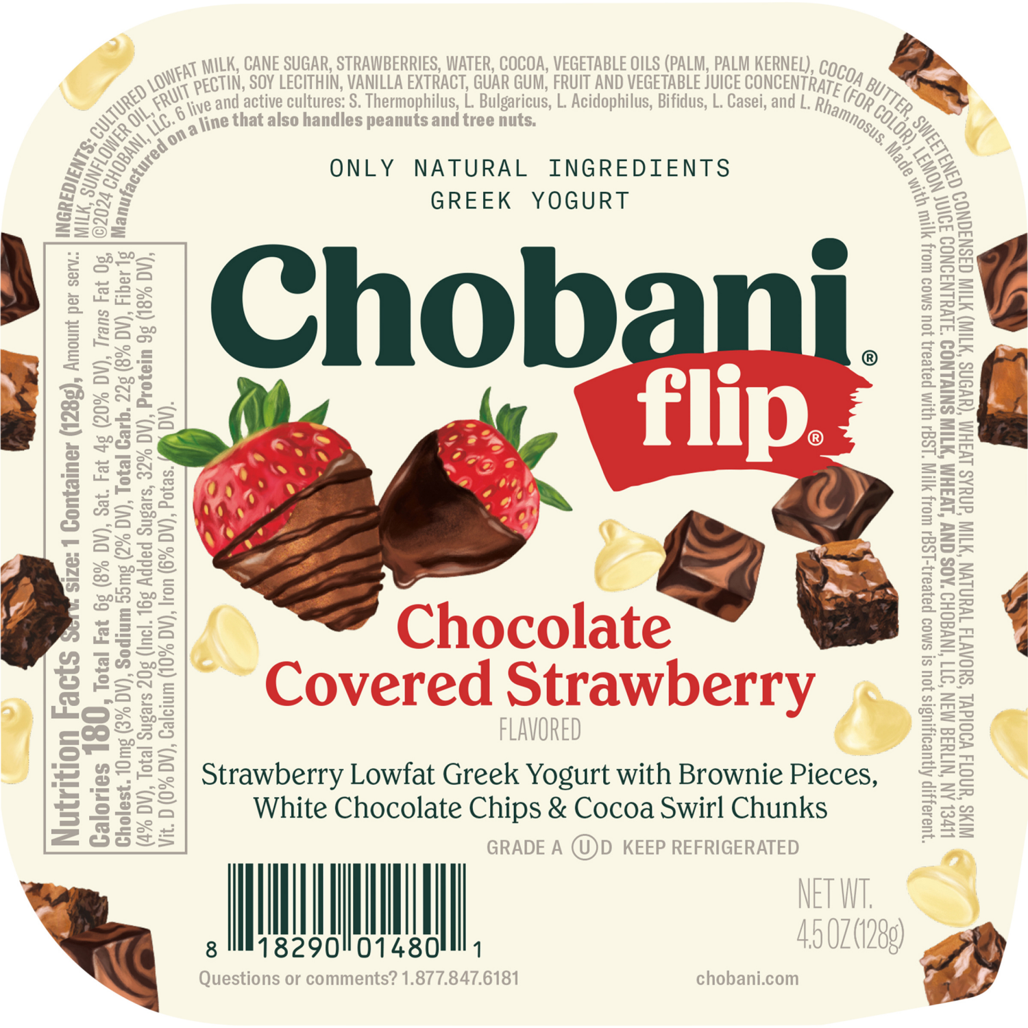 slide 5 of 5, Chobani Flip Greek Yogurt, Chocolate Covered Strawberry, 1 ct