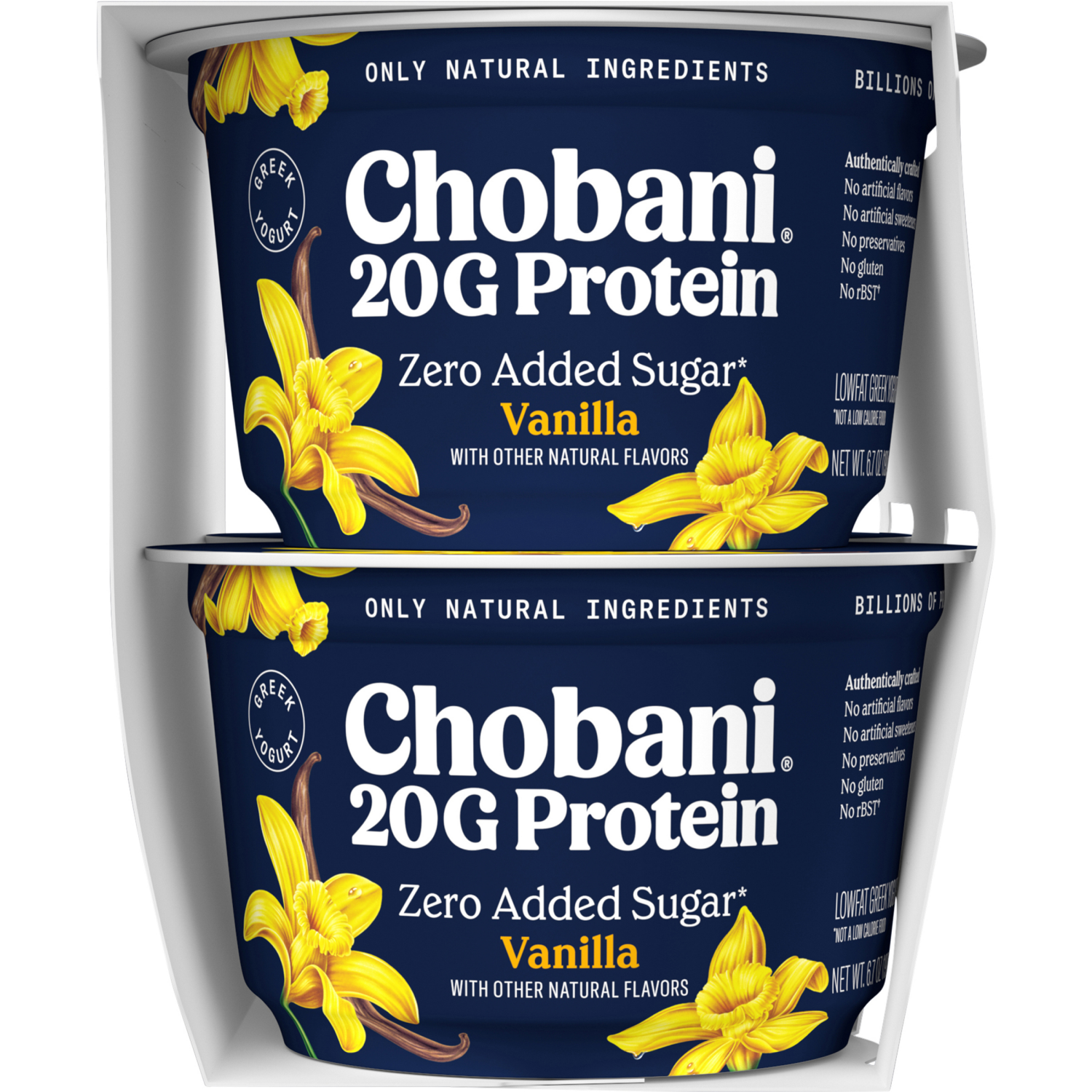 slide 3 of 7, Chobani Lowfat Greek Vanilla Yogurt 4 - 6.7 oz Cups, 4 ct