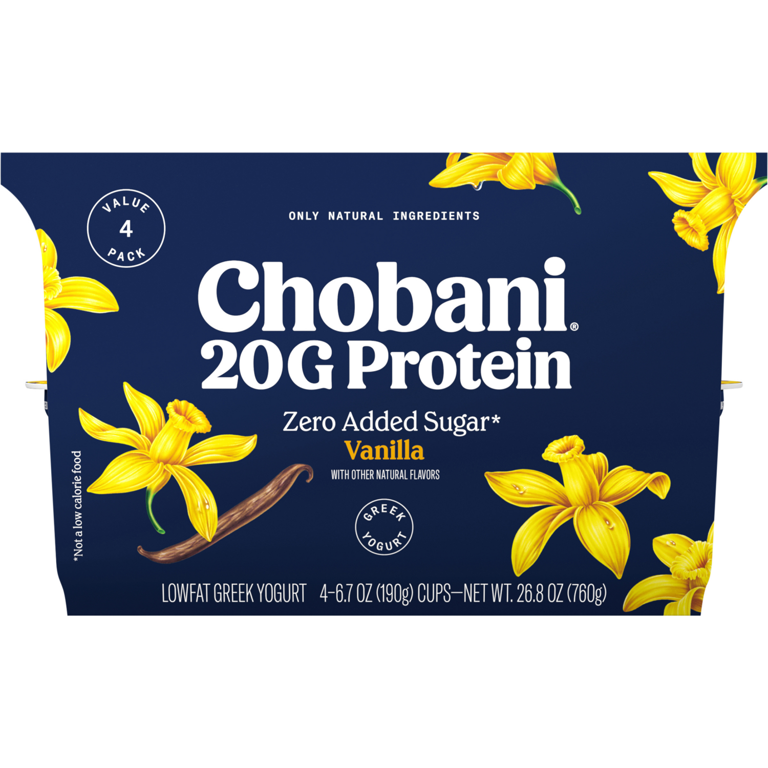 slide 5 of 7, Chobani Lowfat Greek Vanilla Yogurt 4 - 6.7 oz Cups, 4 ct