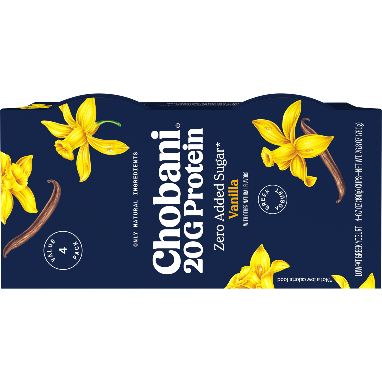 slide 6 of 7, Chobani Lowfat Greek Vanilla Yogurt 4 - 6.7 oz Cups, 4 ct