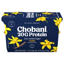 Chobani Lowfat Greek Vanilla Yogurt 4 - 6.7 oz Cups