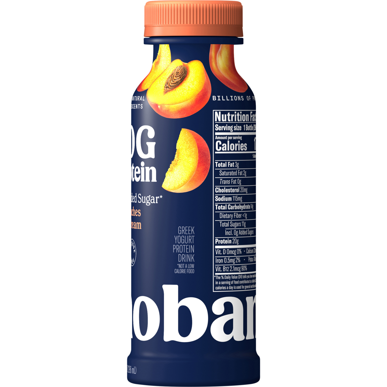 slide 5 of 5, Chobani Complete Peaches & Cream Low Fat Greek Yogurt Drink, 10 fl oz