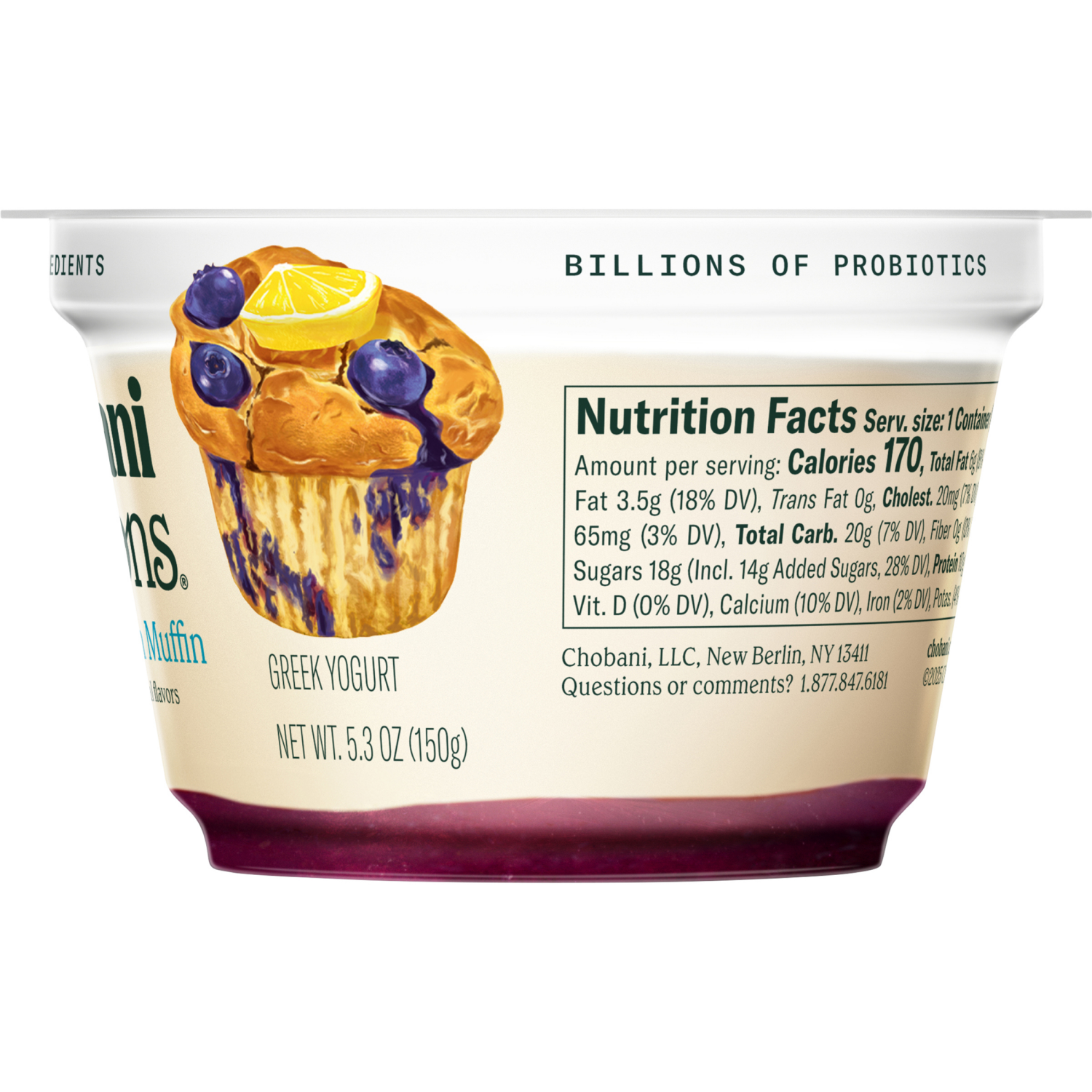 slide 3 of 7, Chobani Creations Lemon Blueberry, 5.3 oz