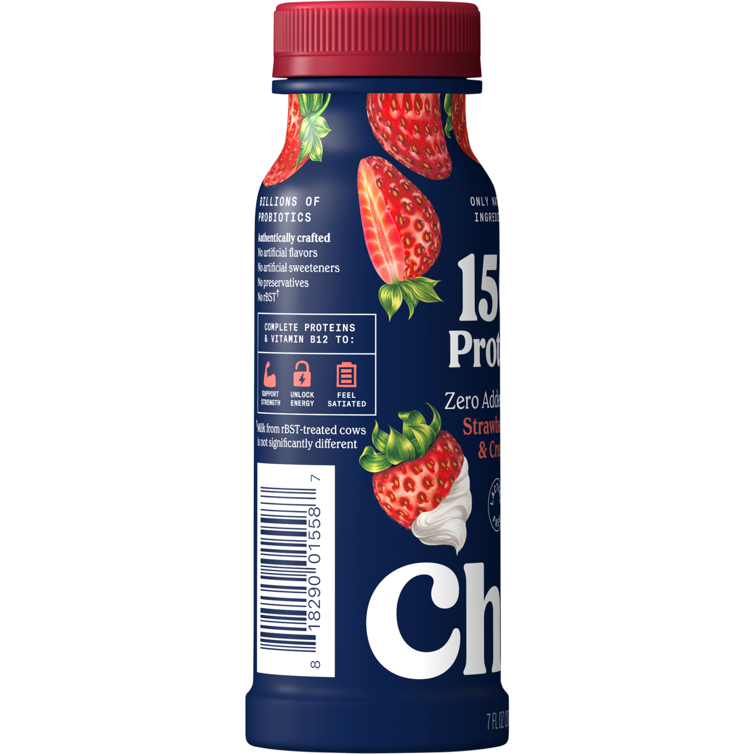 slide 5 of 5, Chobani 15g Strawberry and Cream Greek Yogurt Drink - 7 fl oz, 7 fl oz