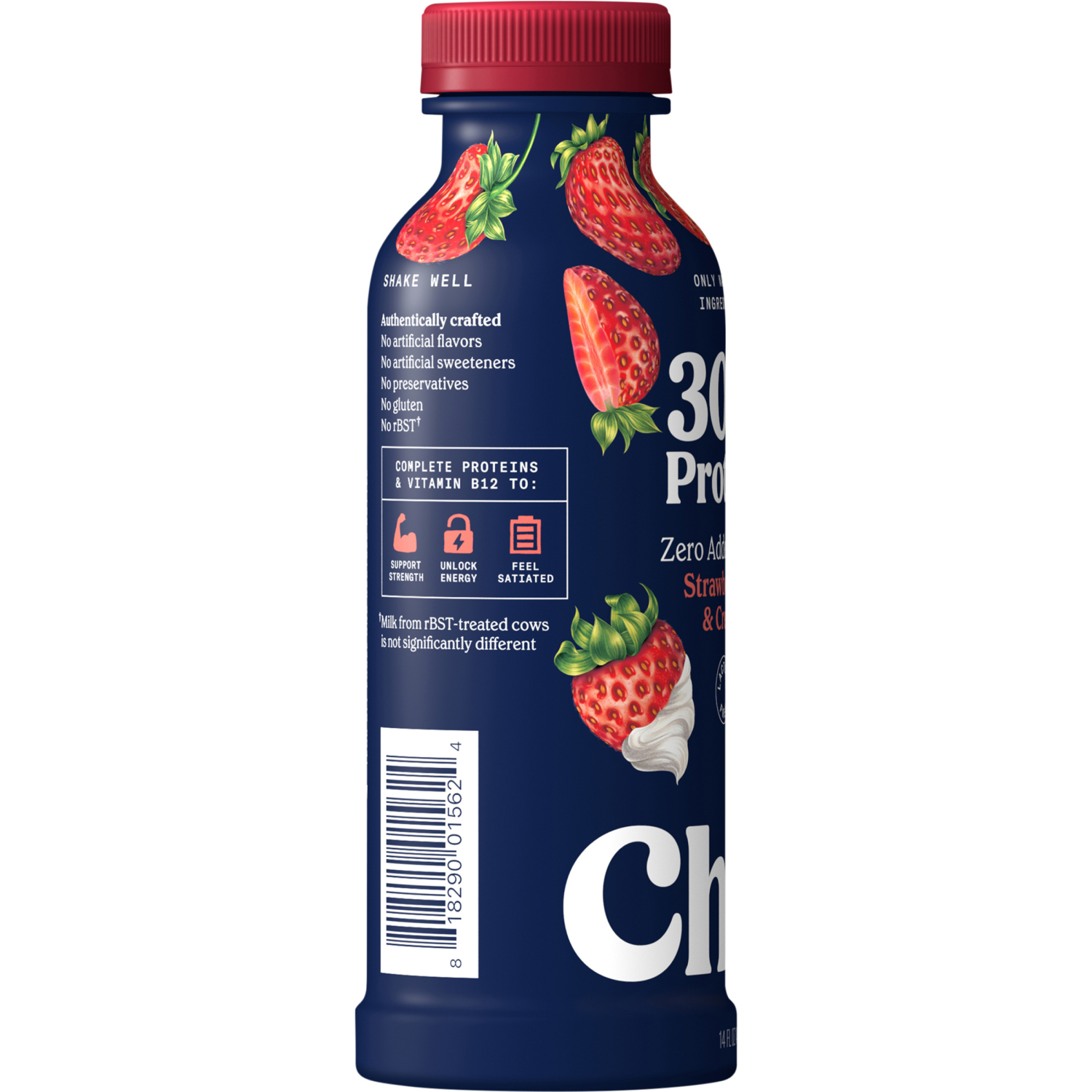slide 5 of 5, Chobani® 30g Protein Lowfat Greek Yogurt Drink Strawberries & Cream, 14 fl oz
