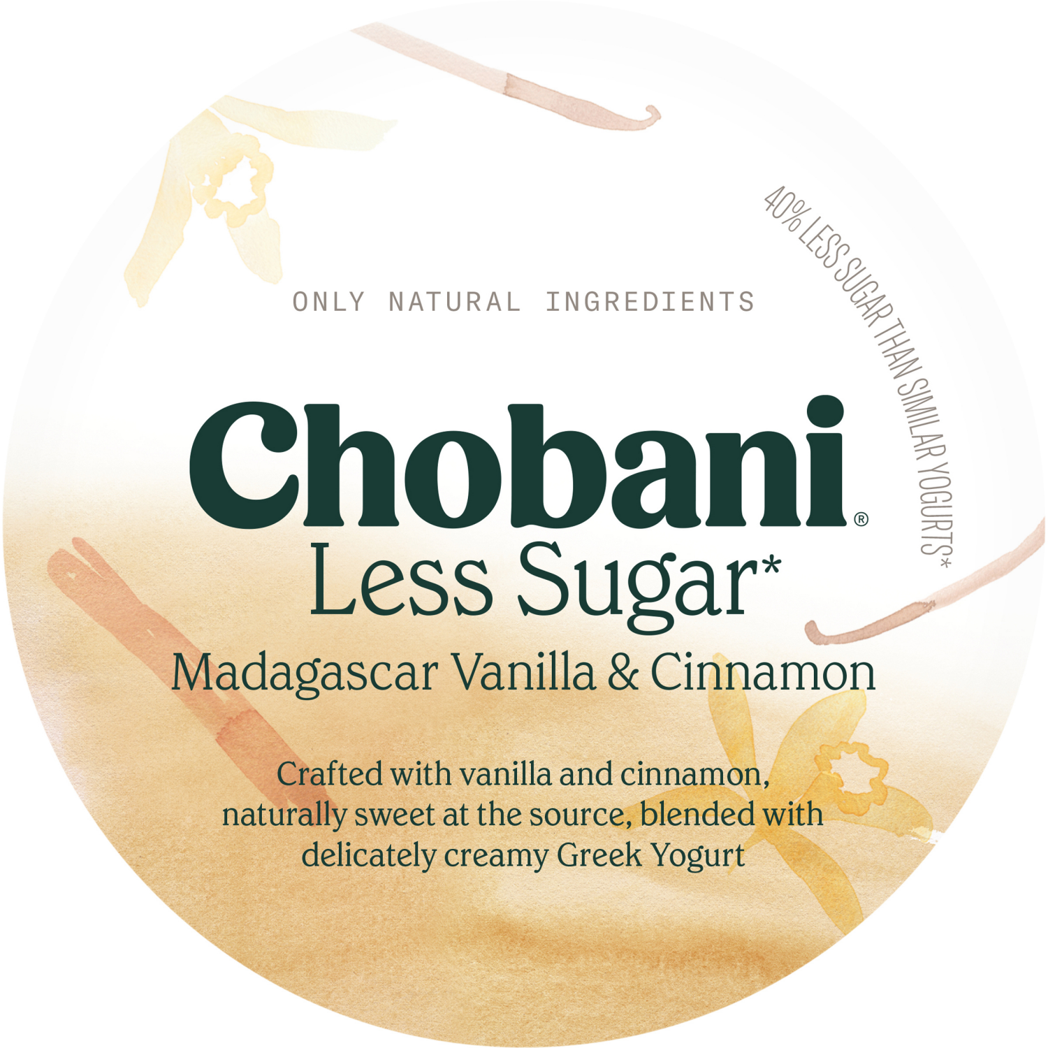 slide 4 of 5, Chobani Less Sugar Low-Fat Madagascar Vanilla & Cinnamon Greek Yogurt - 32 oz, 32 oz