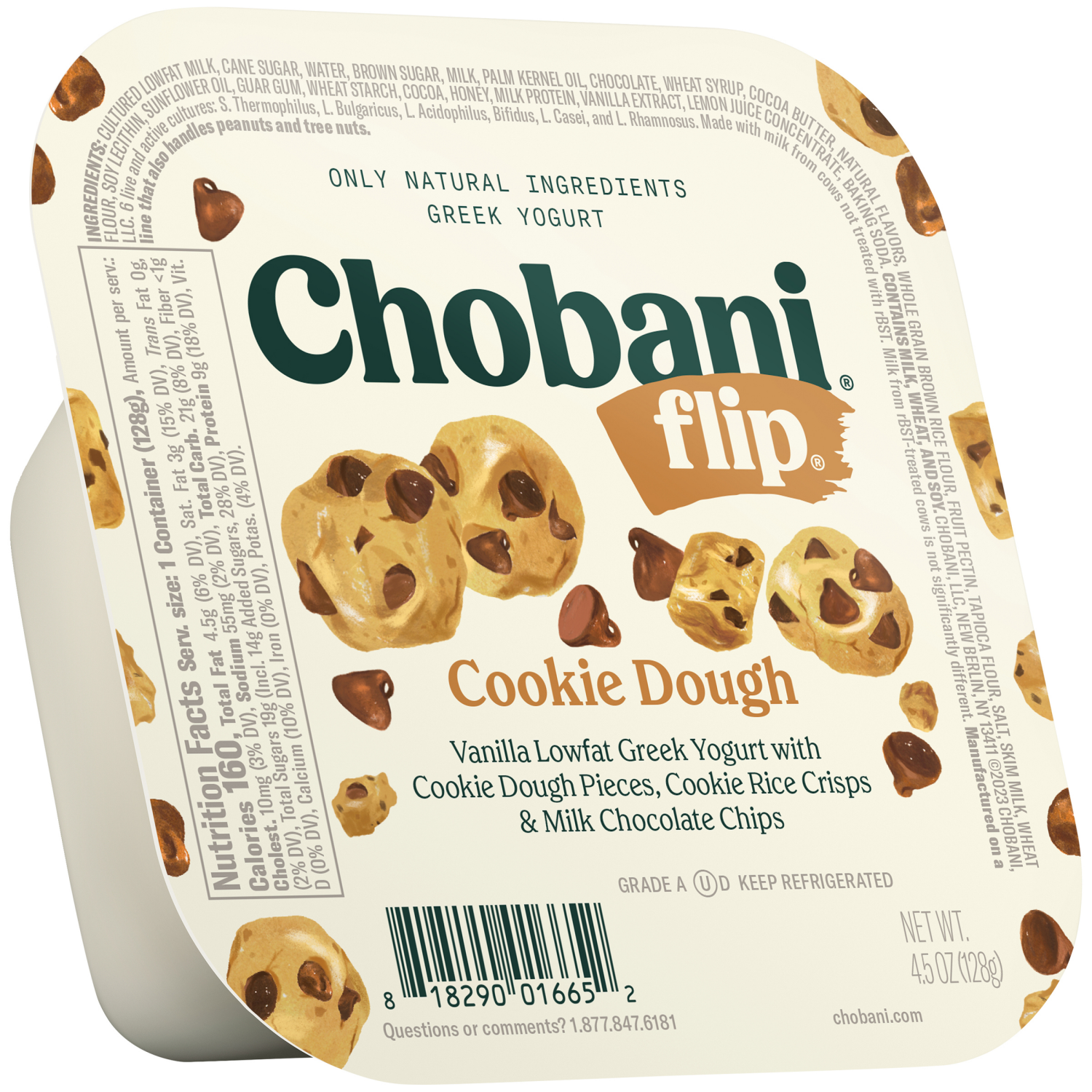 slide 1 of 5, Chobani Flip Low-Fat Cookie Dough Greek Yogurt 4.5oz, 4.5 oz