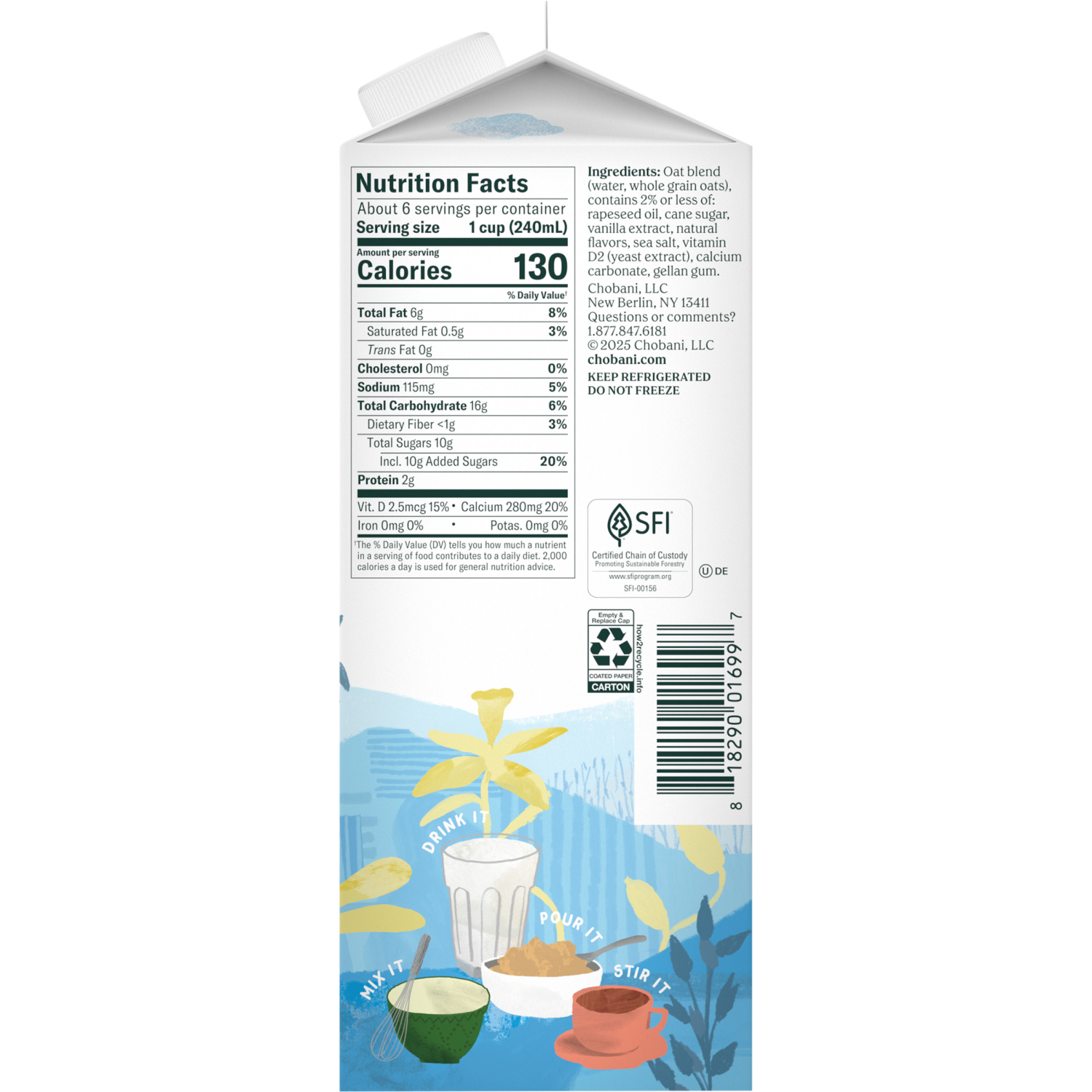 slide 3 of 7, Chobani Oatmilk Vanilla 52 fl oz, 52 fl oz