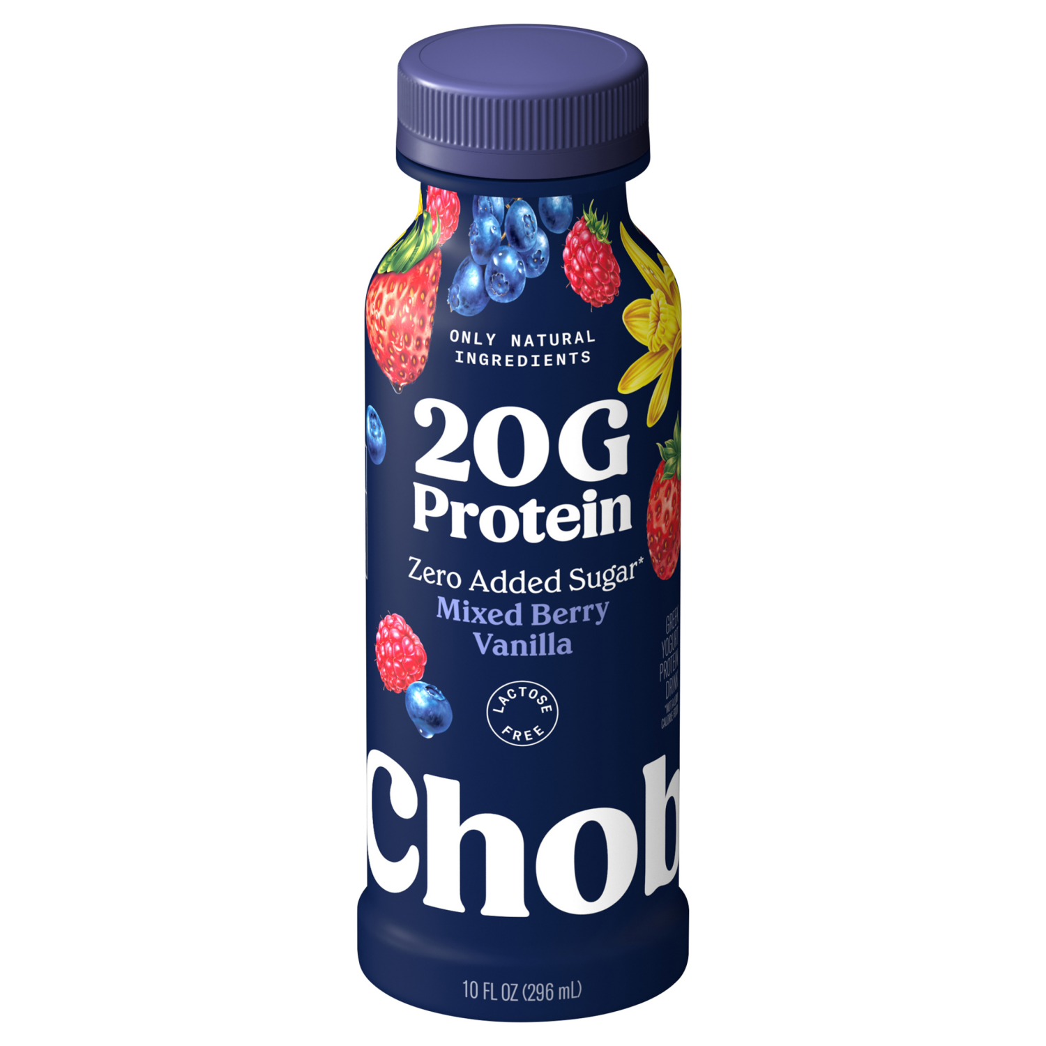 slide 1 of 5, Chobani Protein Drink, Zero Added Sugar, Greek Yogurt, Mixed Berry Vanilla, 10 oz