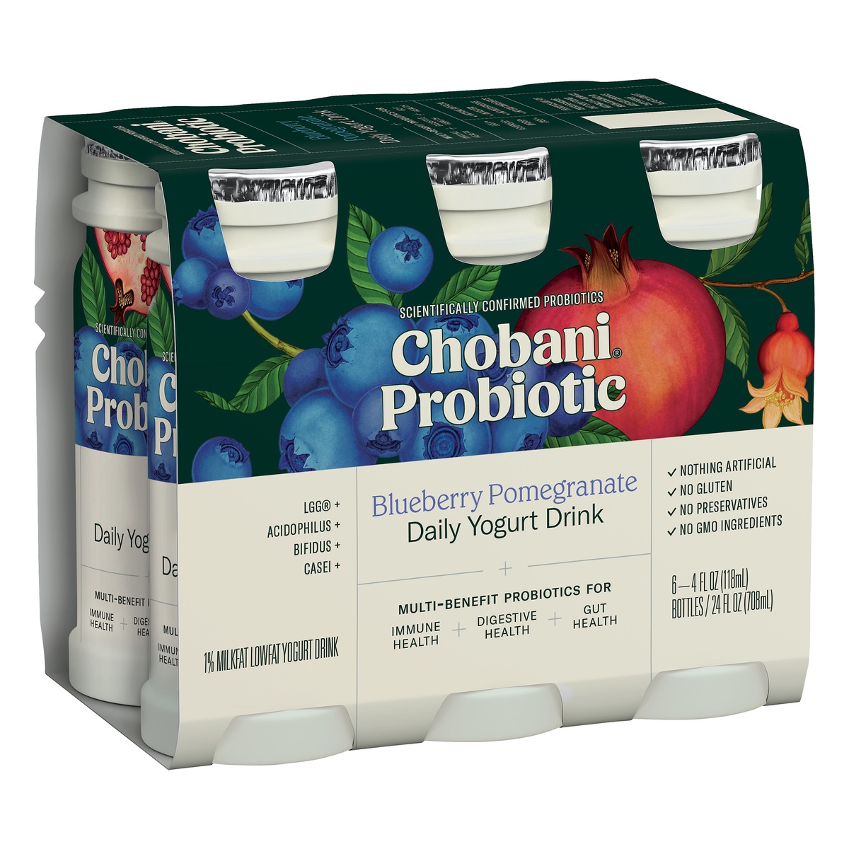 slide 2 of 10, Chobani Probiotic Blueberry Pomegranate Yogurt Drink, 6 ct