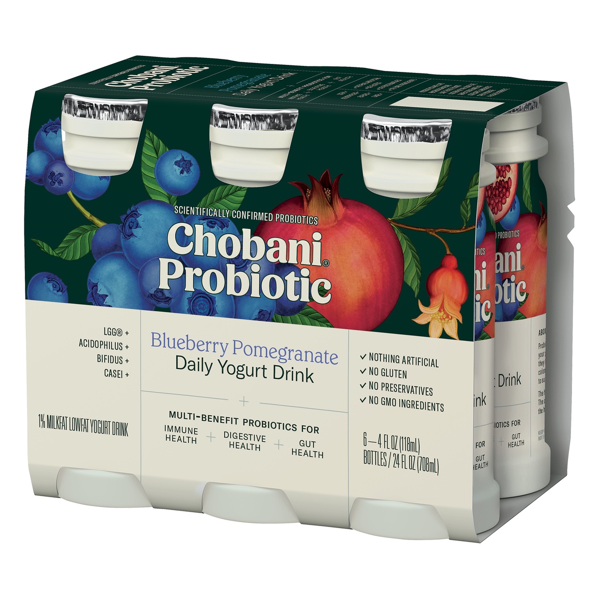 slide 3 of 10, Chobani Probiotic Blueberry Pomegranate Yogurt Drink, 6 ct