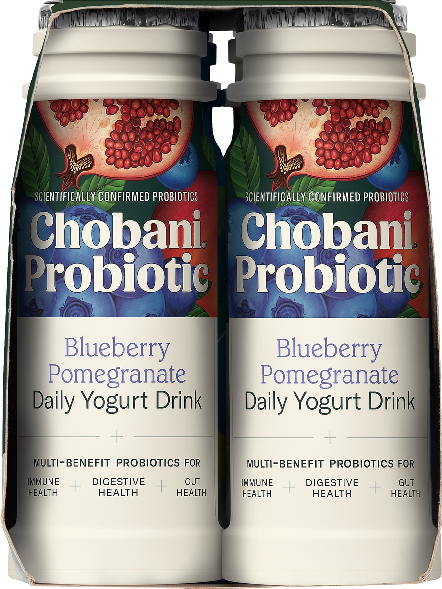 slide 7 of 10, Chobani Probiotic Blueberry Pomegranate Yogurt Drink, 6 ct