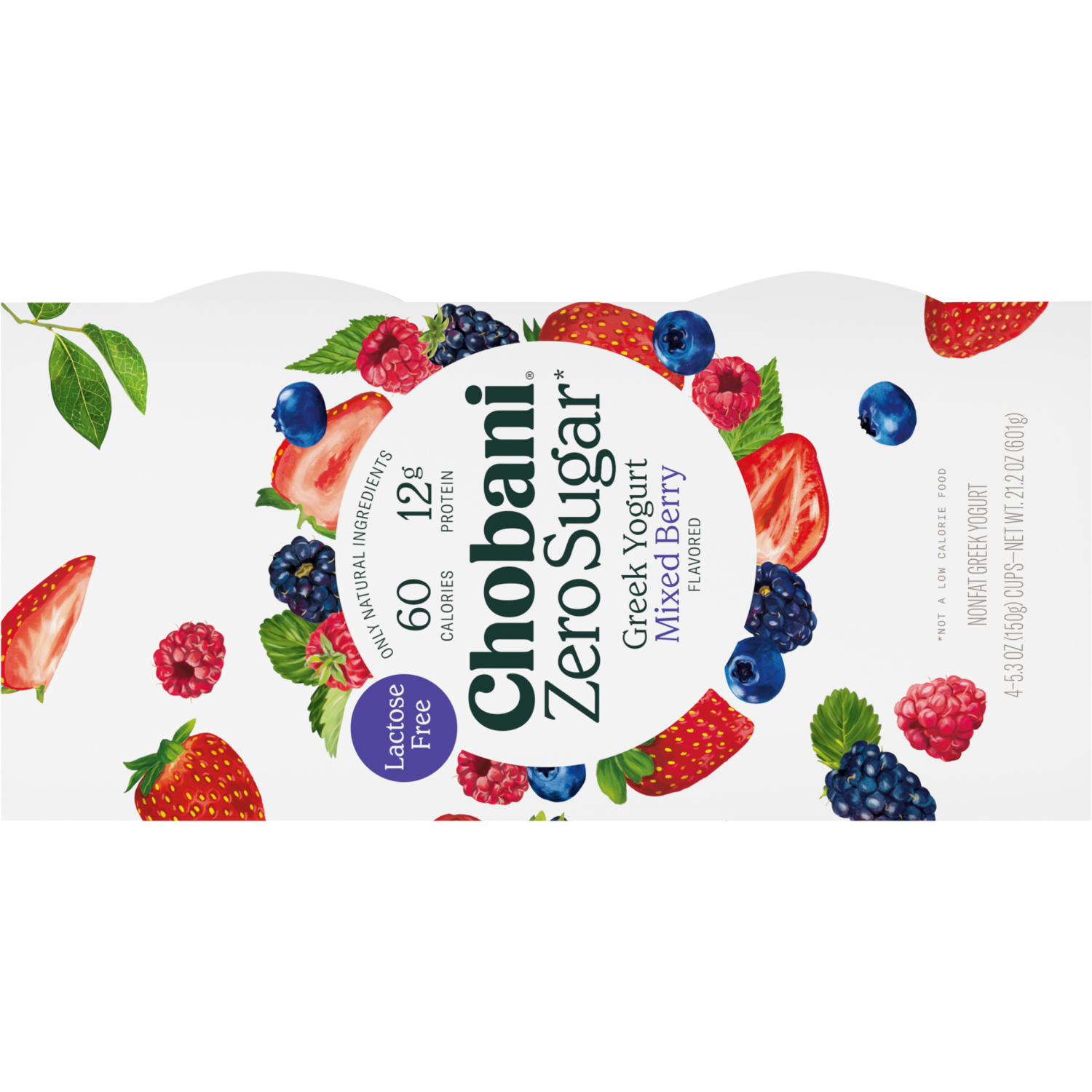 slide 4 of 5, Chobani Yogurt, Zero Sugar, Mixed Berry Flavor, 4 ct