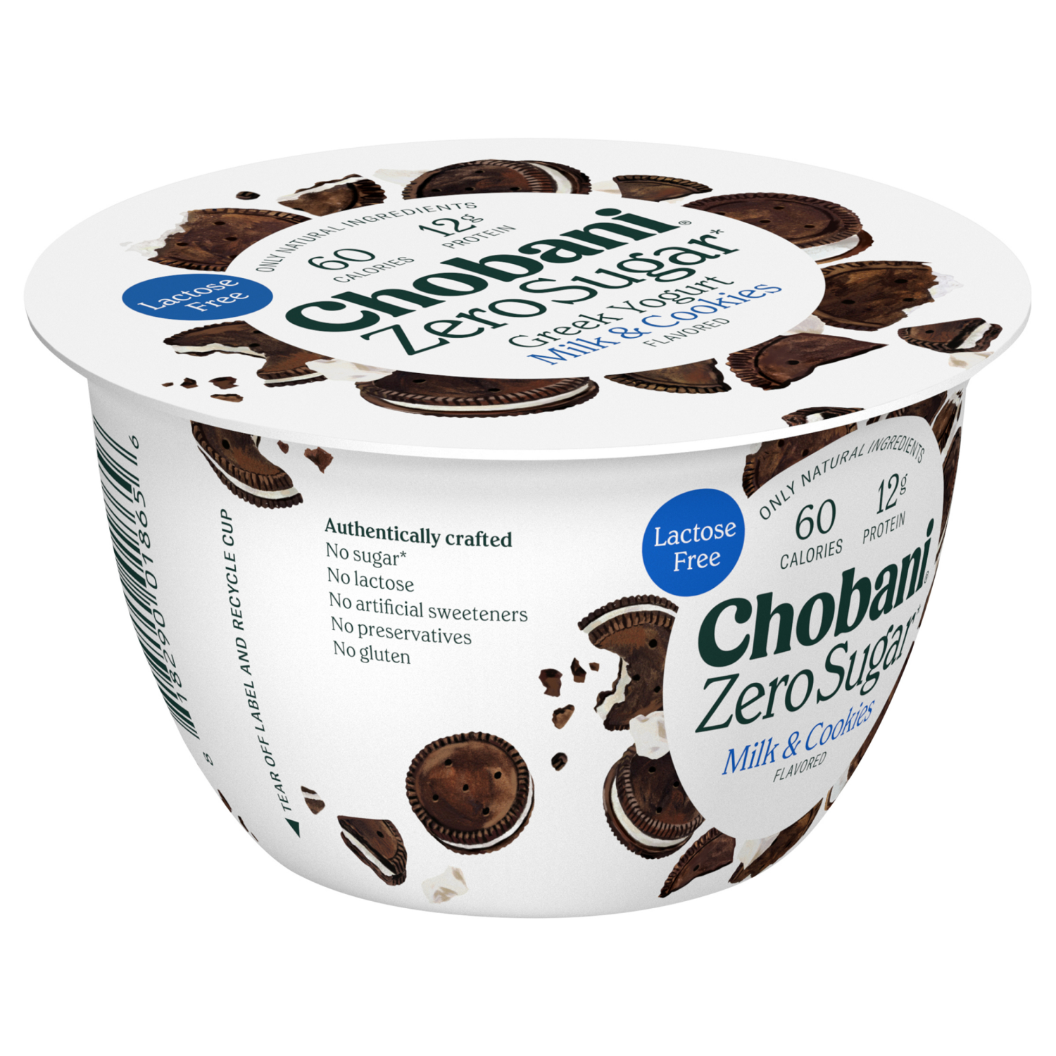 slide 5 of 5, Chobani Yogurt-Cultured, Zero Sugar, Milk & Cookies Flavor, 5.3 oz