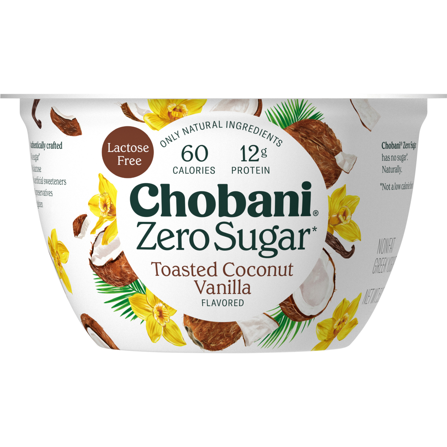slide 5 of 7, Chobani Zero Sugar Toasted Coconut Vanilla Yogurt, 5.3 oz