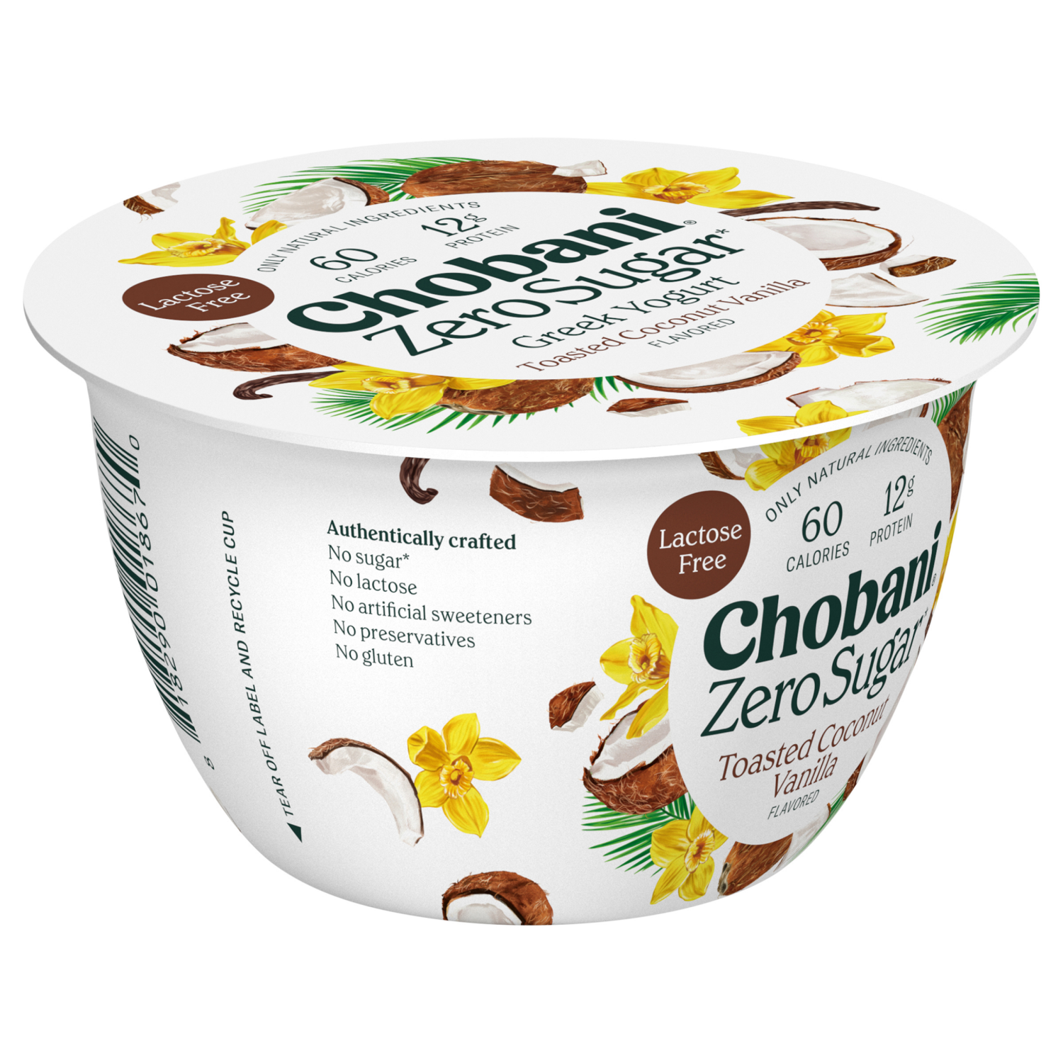 slide 7 of 7, Chobani Zero Sugar Toasted Coconut Vanilla Yogurt, 5.3 oz
