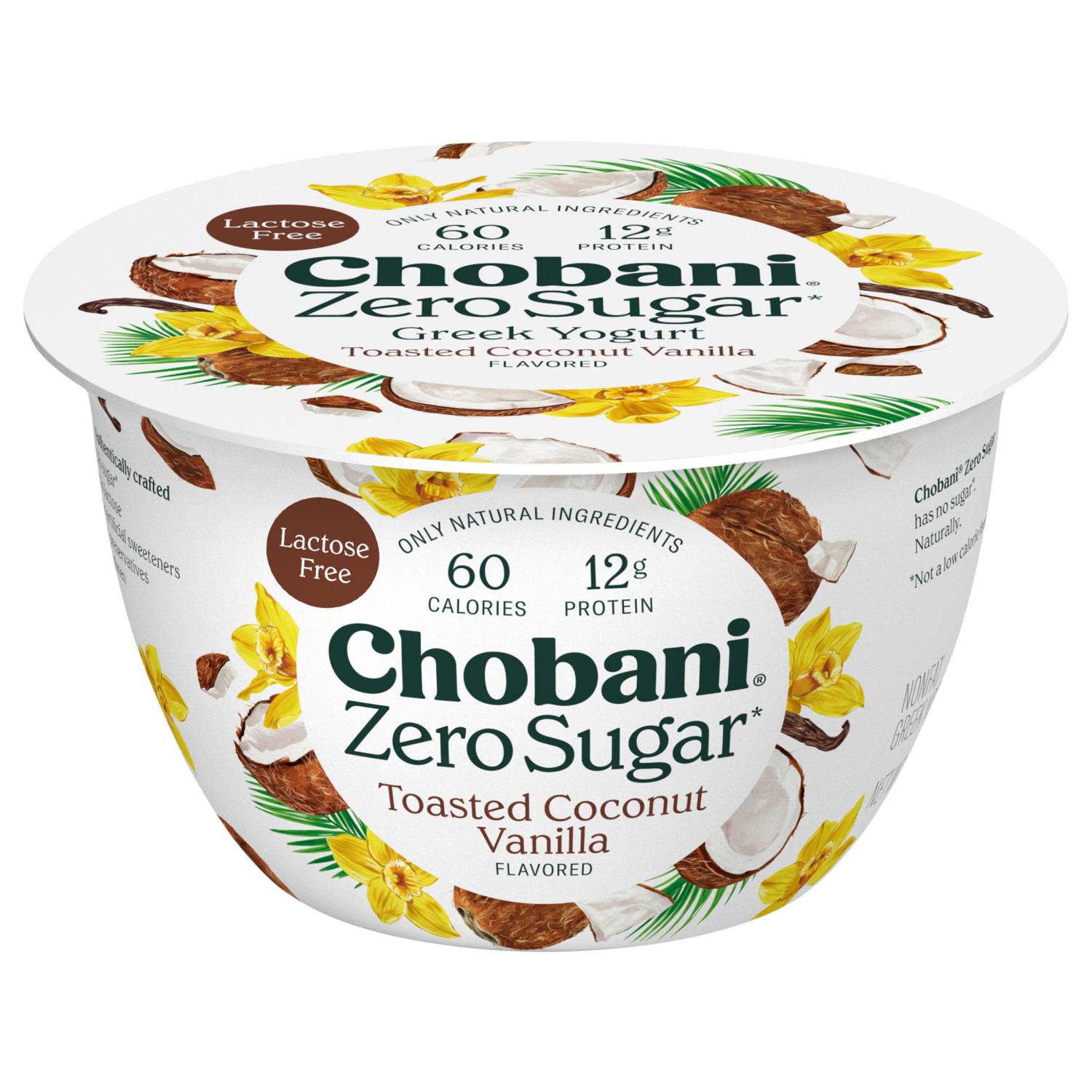 slide 1 of 7, Chobani Zero Sugar Toasted Coconut Vanilla Yogurt, 5.3 oz