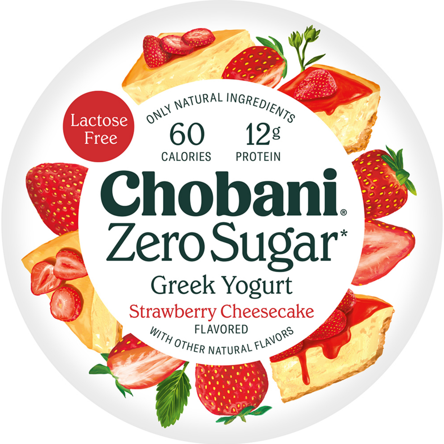 slide 4 of 5, Chobani Yogurt, Zero Sugar, Strawberry Cheesecake Inspired, 5.3 oz